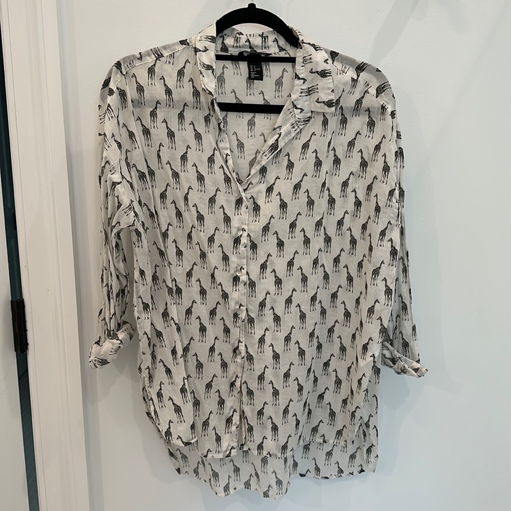 H&M giraffe button down